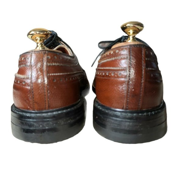 VINTAGE Stacy Adams Gunboats Full Pebble Grain Leather Wingtip 9.5 EEE - Picture 6 of 11